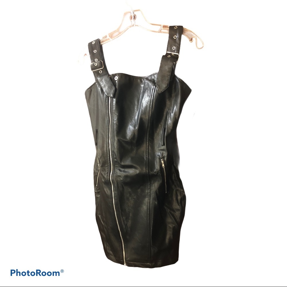 Revolve Super own Black Vegan Leather Mini Dress